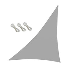 (grigio, 3,6 × 3,6 × 5,1 m parasole a vela triangolo, tenda da sole in tessuto, per esterni, patio, giardino, cortile