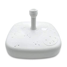 Mediawave Store - Base per Ombrellone in Plastica Riempibile con Acqua o Sabbia da Giardino Capienza 18 lt Circa, Picchetto per Ombrellone, Base Quadrata Bianca 430927