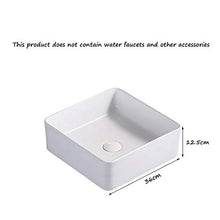 Yxx max -Lavabo Art contatore Bacino Superiore del Bacino del dispersore Ciotola di Ceramica Bianca Moderna alla Moda a Bagno Guardaroba Domestici (al Rubinetto) -36x12.5cm Lavandino del lavabo