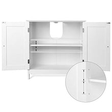 CHOUCHOU Ripiani Centrali Ripiano Scaffalatura Armadietto Bagno in Legno Bianco 2 Ante (2 x 60 x 30 cm)