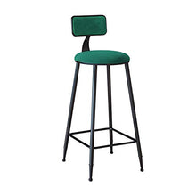Sgabelli da bar Da Cucina, con Schienale E Cuscino in Velluto di Cotone Gambe E Poggiapiedi in Ferro Sedia da Bancone per Balcone Soggiorno Bar(Color:Verde,Size:75cm)