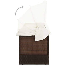 SKM Divano da Giardino con Tettoia in Polyrattan Marrone