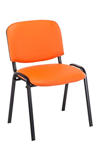 CLP Sedia Visitatore Ken Imbottita I Sedia Attesa Imbottita in Similpelle I Sedia Impilabile Portata Max 120 kg, Colore:Arancione