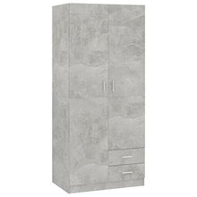 vidaXL Armadio Compatto Elegante Robusto con Cassetti e Asta Arredo Guardaroba Appendiabiti Organizer Casa Grigio Cemento 80x52x180 cm in Truciolato
