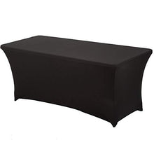 HAORUI Copri tovaglia Rettangolare di 4 Piedi in Spandex Lycra Elastico Adatto al Banchetto Nuziale (Nero)