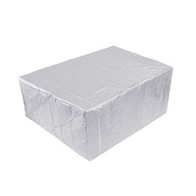 CH-GTJ Copertura Tavolo Esterno Giardino, Tessuto 420D Oxford Telo Copritavolo da Esterno Impermeabile Anti Vento Copertura Mobili da Giardin Copri Tavolo da Esterno,Argento,330x220x90cm