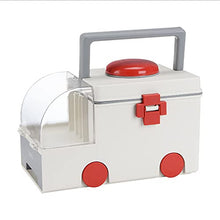 Scatola Porta medicinali Portatile, Scatola medicinali a Forma di Ambulanza, Scatola medicinali per Bambini, con Mini portapillole, Scatola portaoggetti a Strati con cassetto-Gris