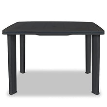 vidaXL Tavolo da Giardino 126x76x72 cm in Plastica Antracite Tavolino Tavola