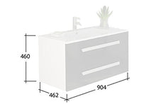 Set di lavabo Jet-Line Rapperswil III in bianco lucido, mobile da bagno, set di mobili da bagno, colore: bianco lucido