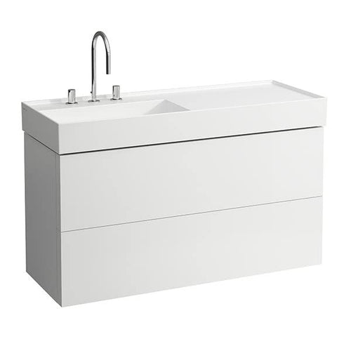 Laufen Mobiletto lavabo Kartell Running, Adatto per lavabo 813332, 2 cassetti, 1180x600x450, colorazione: Neve (Bianco Opaco) - H4076480336401