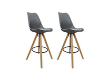 Homexperts Barhocker 2-er Set Inka Ideal für Ihren Wohn-und Essbereich Set di 2 sedie da Bar, Grigio, B 48.5, H 108.5, T 55 cm