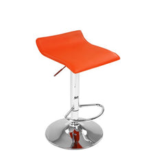 Sgabello da Bar - Altezza Regolabile (65-85 cm), Girevole a 360°, con Poggiapiedi, Similpelle e Acciaio Cromato, Colore e Set a Scelta - Sedia Alta, da Cucina, da Colazione (Set da 1, Arancione)