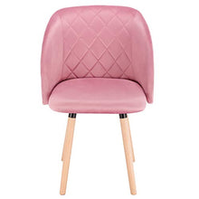 EUGAD 6X Sedie da Sala Pranzo Poltroncina Soggiorno in Velluto Poltrone Elegante per Cameretta Sala d’Attesa Gambe in Legno Rosa 0303BY-6