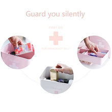 BWBZ Scatola di Medicina Multifunzionale Kit di Pronto Soccorso Doppia Griglia Maniglia Portatile Logo A Croce Scomparto Rimovibile Conservazione di Medicine/Caramelle/Snack/Giocattoli Rosa