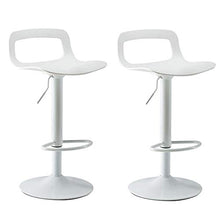 CMX-Barhocker Sgabelli da Bar Sgabello da Bar Moderno Quadrato Regolabile in Pelle PU, Sgabello da Bar Girevole Senza braccioli in Altezza con Schienale Set di 2, Nero/Bianco