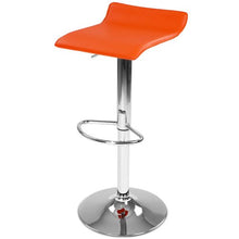 Sgabello da Bar - Altezza Regolabile (65-85 cm), Girevole a 360°, con Poggiapiedi, Similpelle e Acciaio Cromato, Colore e Set a Scelta - Sedia Alta, da Cucina, da Colazione (Set da 1, Arancione)