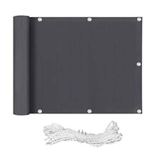 Aufun Schermo per Balcone Frangivista e Telo frangivento con Occhielli e Cordoncino, Impermeabile Recinzione per Balcone per Privacy, 0,9 x 6 m, Antracite