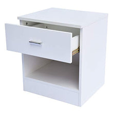 FEANG Comodino Bianco Comodino Camera Bagagli Moderna con Metallo Maniglia Comodino Magazzinaggio Tavolino Laterale