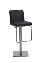 CLP Sgabello Bar Panama In Similpelle E Metallo I Sgabello Alto Girevole E Regolabile 58-82 CM I Sedia Cucina Moderna, Colore:grigio, Colore del telaio:acciaio inossidabile