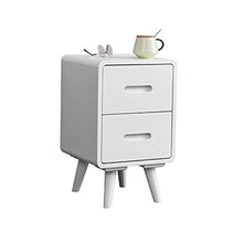 Comodino Tavolino Comodini Stretta Camera Comodino con Due cassetti unità Governo di immagazzinaggio (Color : White, Size : 60x38x36cm)