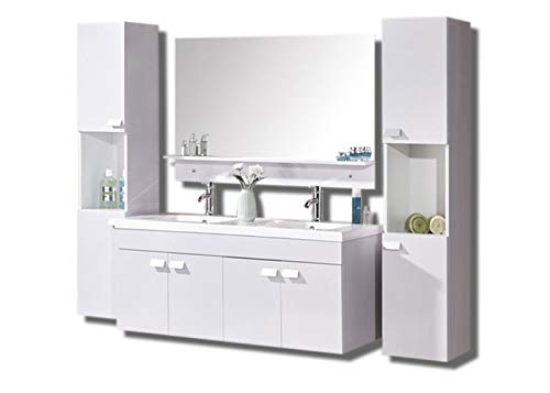Grafica ma.ro srl Mobile Bagno LAVABO 2 Rubin. W. Elegance Rosa Chiaro ARREDO Bagno Completo 120 CM