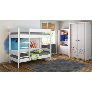 Children's Beds Home Letti a Castello - Bambini Bambini Juniors Singolo Senza Materasso e Senza cassetti (180x90, Bianco)