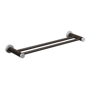 WLVG Portasciugamani portasciugamani, Doppio portasciugamani in Legno, Accessorio da Bagno Rotondo Montato a Parete, C.