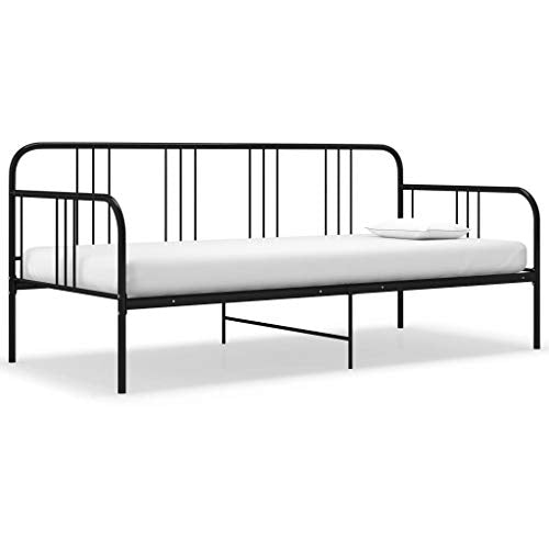FAMIROSA Divano Letto Telaio Nero in Metallo 90x200 cm
