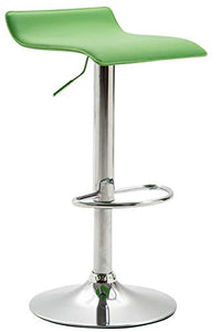 CLP Sgabello Bar Dyn V2 in Similpelle I Sedia Sgabello Bancone Altezza Regolabile 55-76 CM I Sgabello Girevole 360°, Colore:Verde, Colore della Cornice:Cromo