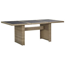 Qnotici Tavolo da Pranzo da Giardino Tavolo da Campeggio Tavolo da Buffet Tavolo da Festa tavolino da Giardino 200x100x74 cm Vetro e polyrattan Marrone e Nero