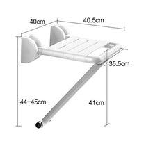 TLMYDD Bagno a Muro Sedile Doccia Porta Usura Scarpe maternità spogliatoio Sgabello Pieghevole Sgabello da Bagno (Color : White, Size : 40cm*40.5cm)
