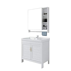 YLiansong-home Mobile da Bagno Specchio Minimalista Moderno Mobile Bagno Combinazione Combinazione Piani da Terra Vanity Set di armadi per lavabo da Bagno (Color : White, Size : 80x71x48cm)