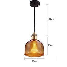 LFsem Luce pendente industriale vintage in vetro colorato Lampada da soffitto E27 Loft Lampada a sospensione Illuminazione per ristoranti Bar (Blu)