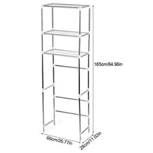 3 piani scaffale Mobile Scaffale Bagno e WC, scaffale Mobile portaoggetti per Bagno, Scaffale salvaspazio, Mensole Organizer Mobile per lavatrice per Bagno e WC, argento(160*68CM)