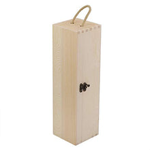 Caredy Scatola per Vino Rosso, Scatola per imballaggio in Legno per Bottiglia Singola Scatole per Regalo, Regalo per Amico, Cerimonia di Anniversario di Famiglia