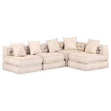 vidaXL Divano Letto Modulare a 4 Posti Comodo Ampio Robusto Resistente Durevole Solido Arredo Camera Mobile Imbottito Decorativo Beige in Tessuto - Arredi Casa