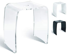 Libaro - Sgabello da Bagno Meran in Acrilico Adatto alla Doccia, con Maniglia, Design Senza Tempo, Antiscivolo con Piedini in Gomma (Trasparente)