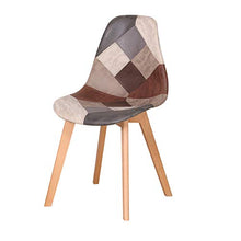 Set di 4 Sedie da Pranzo Patchwork Imbottite in Tessuto per Cucina, Soggiorno e Ristorante (Marrone 02)
