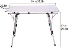 CASTOR Tavolo da Picnic all'aperto Tavolini da Picnic Pieghevole da Campeggio Portatile Picnic Roll-up Picnic in Alluminio con Sacchetto di Trasporto Installazione Facile BBQ Party Table