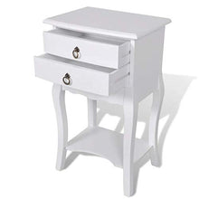 Comodino con 2 Cassetti, Comodino con cassetto Bianco in MDF, Adatto per Camera da Letto, 40 x 30 x 68 cm