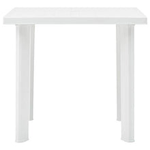 Qnotici Tavolo da Giardino in plastica Stile Moderno, Tavolo da Giardino per Il Tempo Libero all'aperto, Tavolo da Giardino per riunioni di Famiglia 80 x 75 x 72 cm-Bianco con Foro per ombrellone