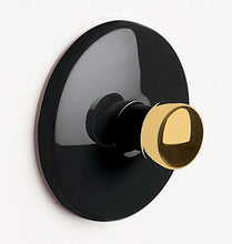 Spirella - Gancio per asciugamani, autoadesivo, per bagno e cucina, "Bowl", senza viti, Ø 5 cm, colore: Nero/Oro