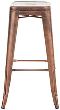 CLP Sgabello Bar Joshua V2 in Metallo Stile Industriale I Sgabello Bancone Impilabile Senza Schienale, Colore:Rame