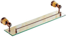 GDFEH Scaffale da bagno pieno di rame da bagno Specchio anteriore Scaffale anteriore, cosmetici montato a muro Cosmetici Scaffale in vetro Scaffale da bagno Scaffale per doccia Scaffale per stoccaggio