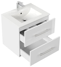 Set di mobili da bagno Firenze 60 (3 parti/A) incl. specchio a LED bianco lucido
