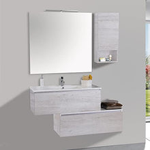 mazzoni Mobile da Bagno Sospeso 100cm Pensile P18cm Boston 15 Bianco Frassinato