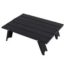 ZKK Tavolo Pieghevole da Esterno, tavola della Tenda da Campeggio, tavolino Portatile per Campeggio, Tavolo da casa in Lega di Alluminio. (Color : Black)