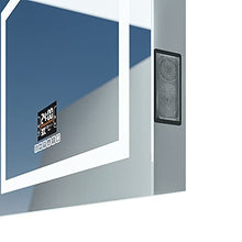 Qiyang - Specchio da bagno illuminato a LED, 800 x 600 mm, con altoparlante Bluetooth, visualizzazione del tempo, temperatura, specchio da trucco a LED con interruttore touch e Demister 6400 K