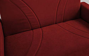 Divano 2 posti in tessuto rosso lavabile - cm. 158 x 87 x 92. con schienale reclinabile.