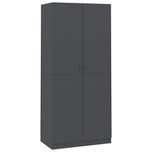 Tidyard Armadietto da Parete con 2 Ante Ripiani Regolabili Camera da Letto e Ingresso Arredo Camera da Letto Arredamento 90x52x200 cm Grigio